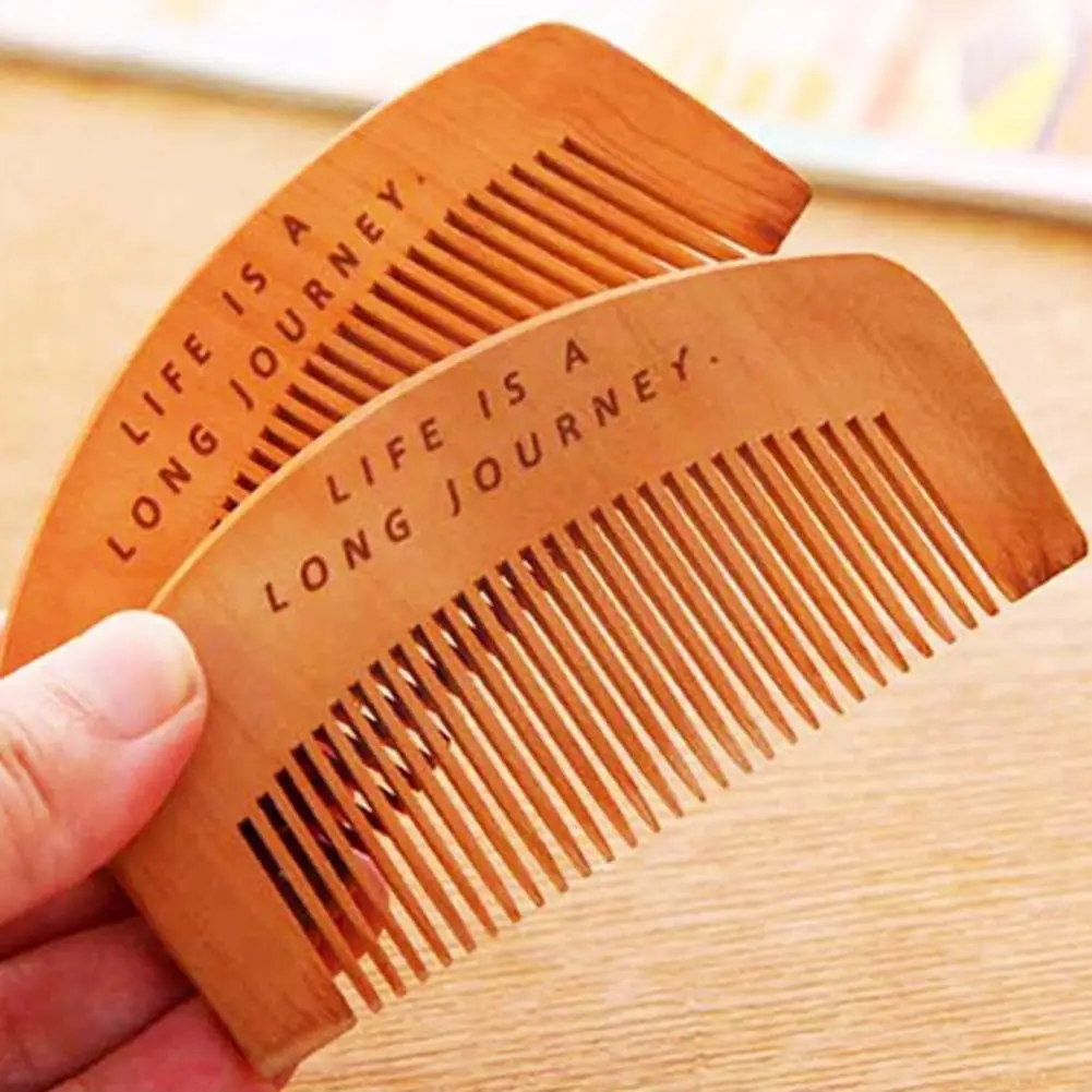 

1 Pcs Natural Peach Wood Comb Close Teeth Anti-Static Massage Detangling Accessories Care Hair Tools Beauty Wooden Head Bea C1Q5