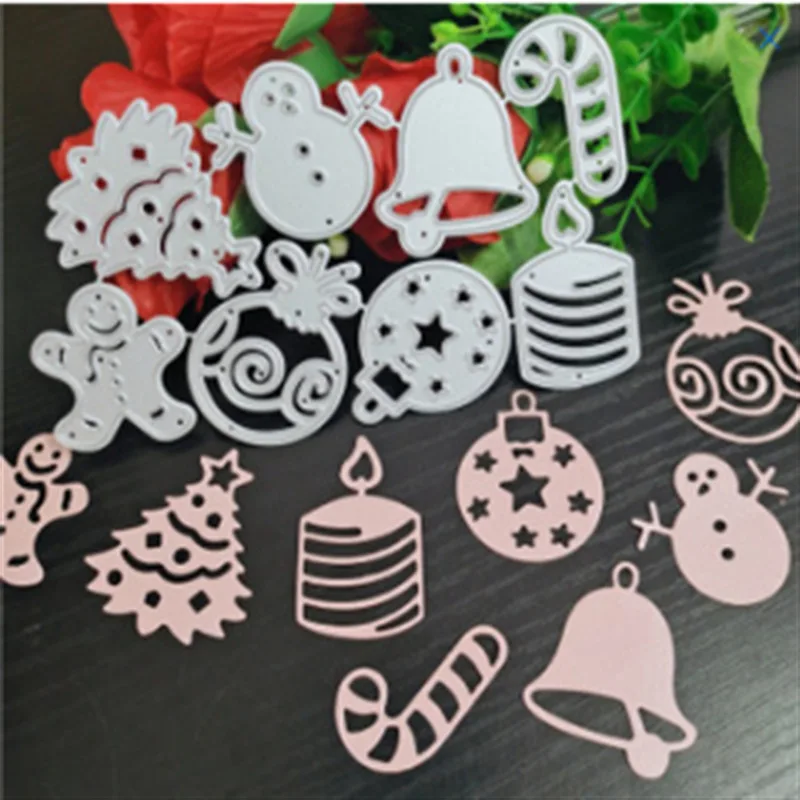 

Bell Pendant Candle Snowman Metal Cut Dies Stencils for Scrapbooking Stamp/Photo Album Decorative Embossing DIY Paper Cards
