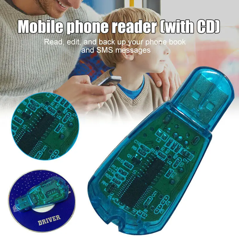 

High Speed Portable Blue Usb Sim Card Reader Copy/cloner/writer/backup Kit Sim Card Reader Gsm Cdma Sms Backup + Cd Disk Phone