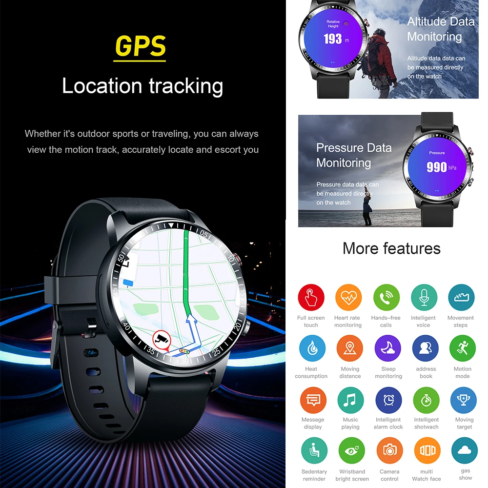 Умные часы Wi-Fi двойная частота 4G Full Netcom Смарт-часы мужские Waman видеозвонки GPS BT