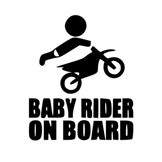 

12.8CM*15.2CM Baby Dirtbike Sticker Dirt Bike Motocross Stunts Motorcycle Paddles Car Stickers And Decals Black/Sliver