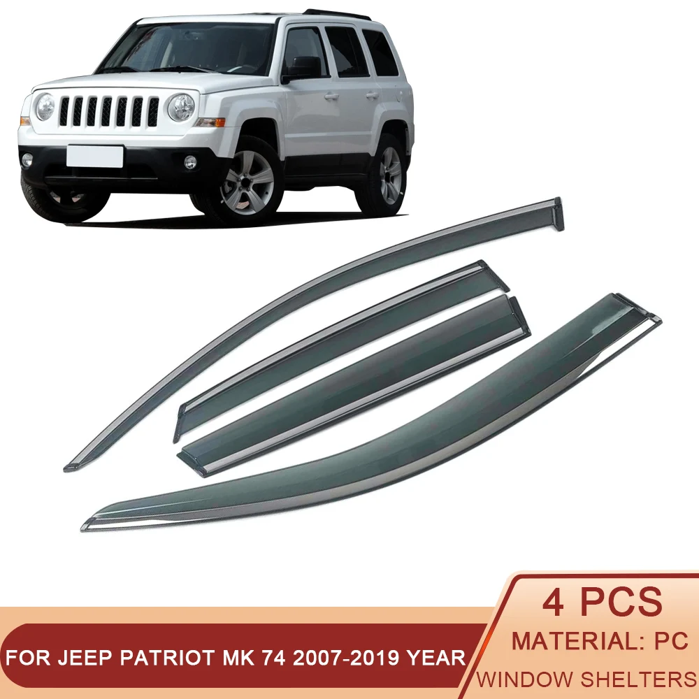 

For JEEP Patriot MK 74 2007-2019 Car Window Sun Rain Shade Visors Shield Shelter Deflector Cover Frame Sticker Accessories