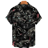 3d animal print shirts men women wolf loose breathable top 5xl mens shirt unisex 2022 summer hawaiian shirt men