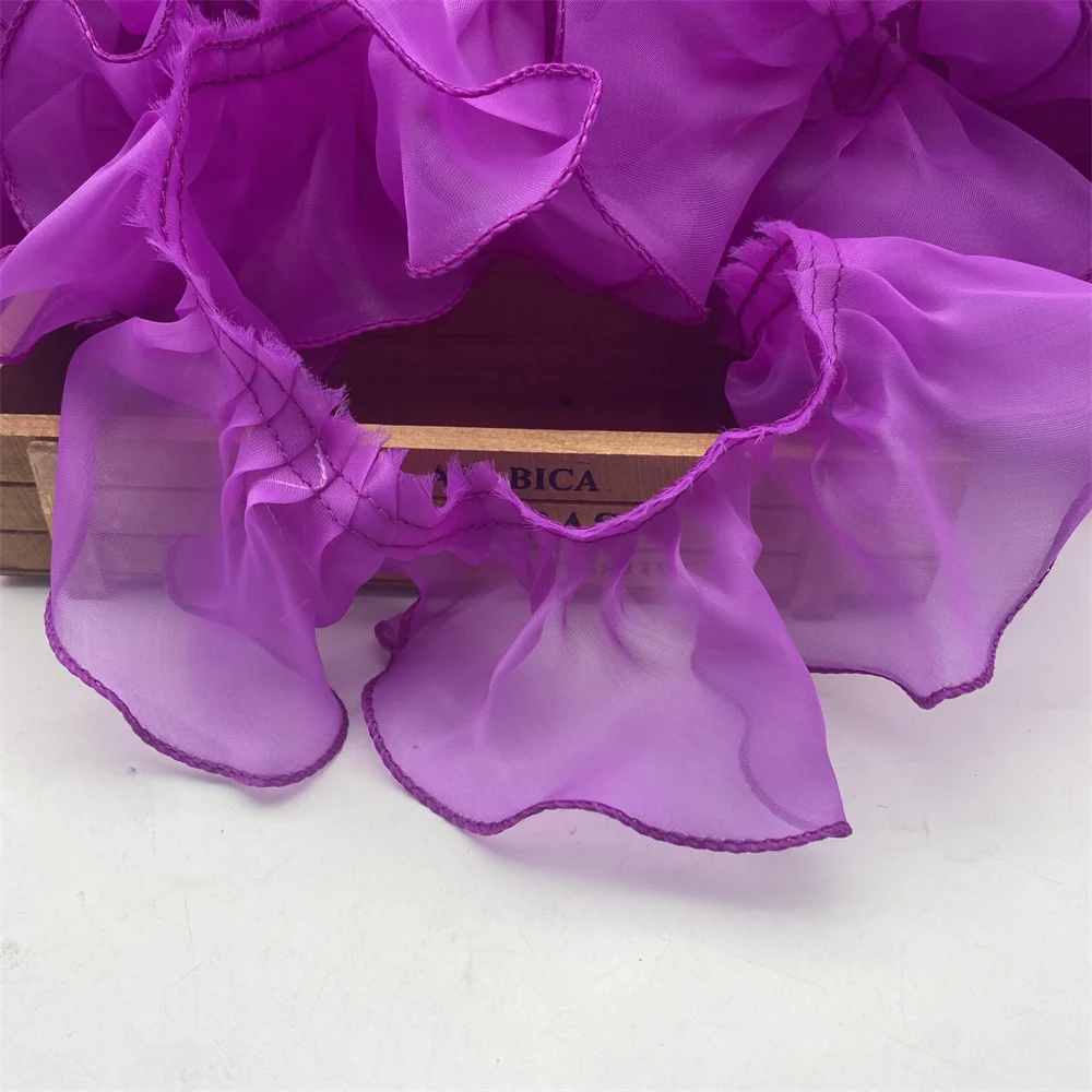 30yards 9 colors  Vintage Ruffle Guipure Lace Edge Trim Pleated Ribbon Fabric Hem 3.1''Width