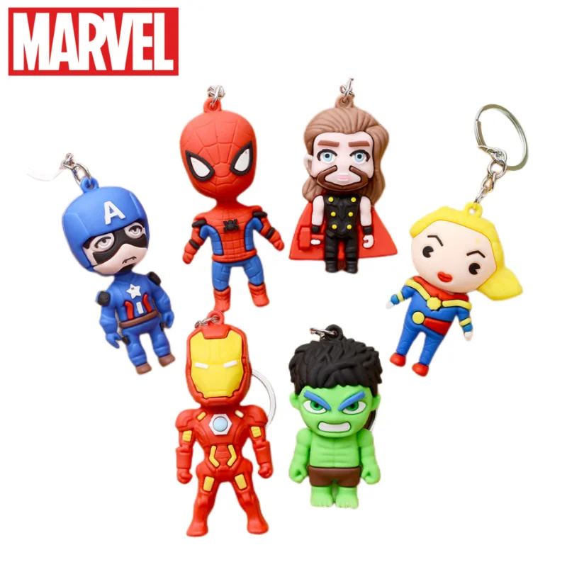 

Кукла-брелок Marvel «периферийные мстители», мультяшная кавайная, железный человек, Капитан Америка, Человек-паук, детский подарок