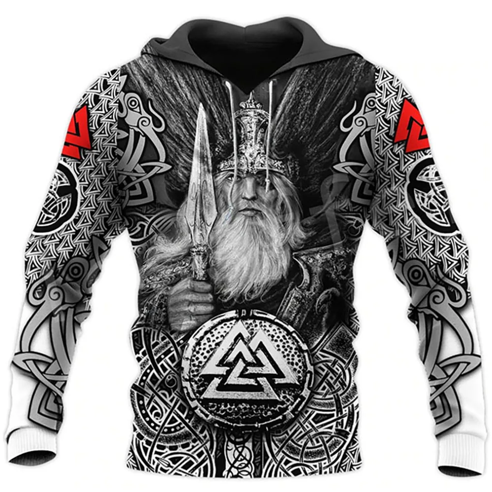 

Cute viking tattoo 3d printed symbol unisex deluxe hooded sweatshirt spring autumn street loose pullover casual tracksuit