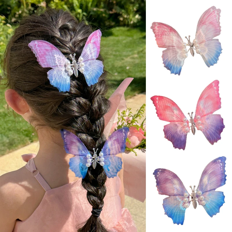 

Красочная мультяшная заколка-бабочка мечты для девочек, детские модные заколки для волос, заколки для волос, повязка на голову, аксессуары д...