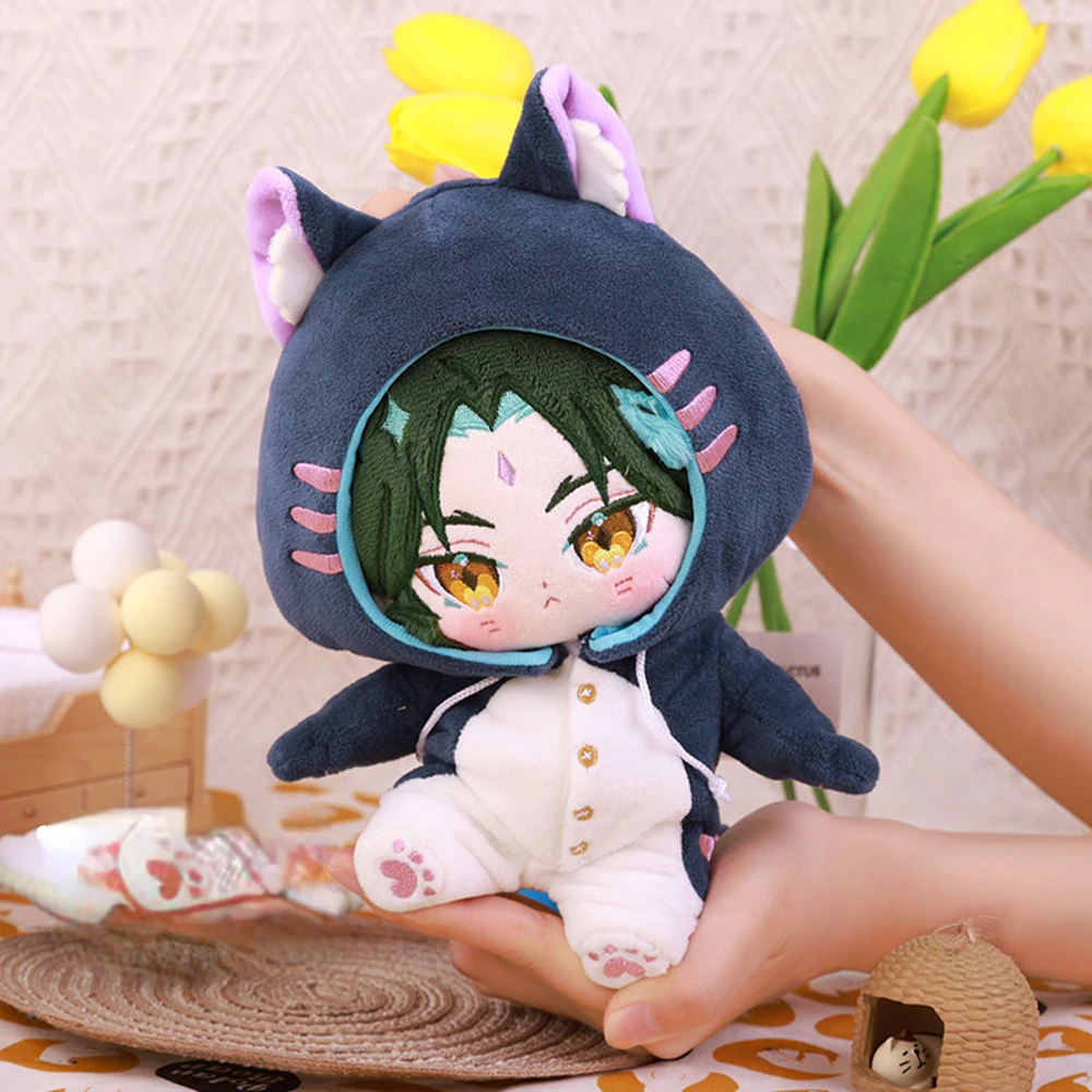 Cute Genshin Impact Xiao Mascot Costume Doll Cat Pajamas Clothes Clothing Star Idol 20cm Toy Outfit Anime Cosplay Accessories
