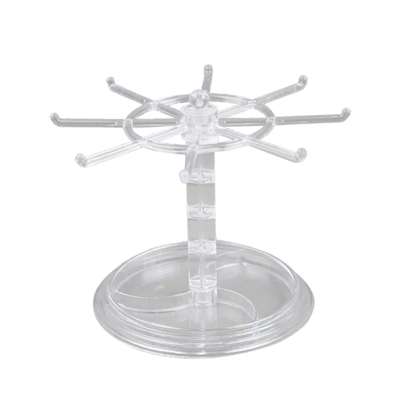 

Jewelry Rotating Rings Display Holder Organizer Necklace Keychain Stand Rack Hooks Shelf Organizer Jewelry Accessories