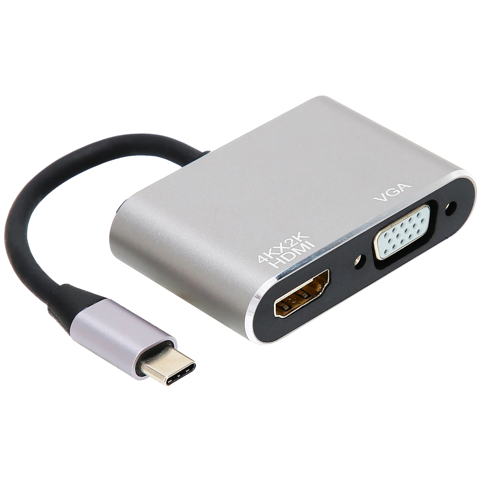 

Type‑C to HD Multimedia Interface+VGA Female Splitter Adapter Type‑C Multi‑Port Converter