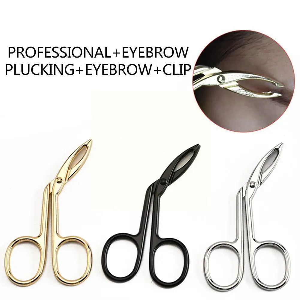 

Steel Elbow Eyebrow Pliers Clip Scissors Tweezers Straight Tools Makeup Professional Beauty Pointed Plucking Eyebrow O7Z6