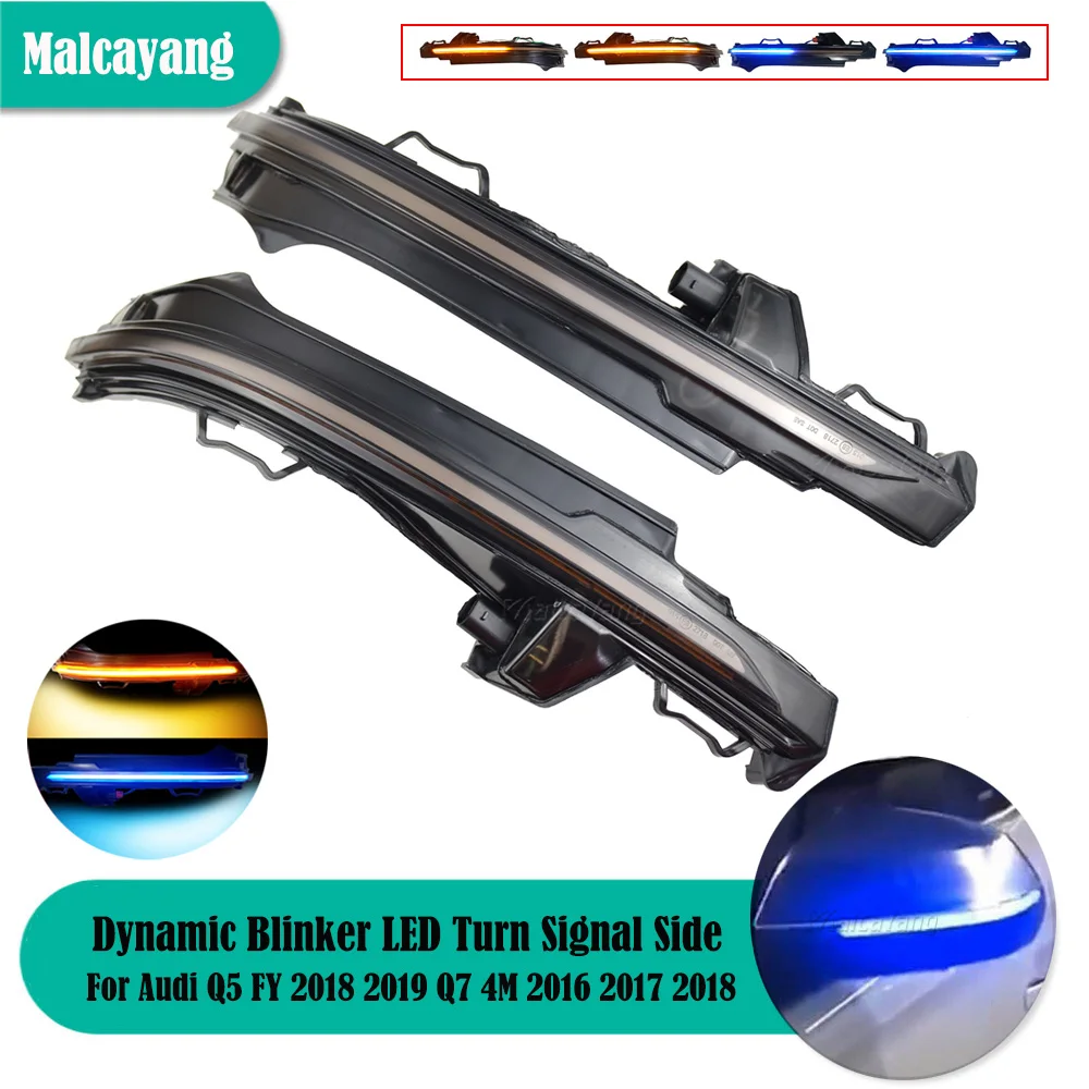 

2pcs For Audi Q5 FY 2018 2019 Q7 4M 2016-2018 LED Dynamic Blinker Turn Signal Light Side Mirror Indicator Lamp Car Accessories