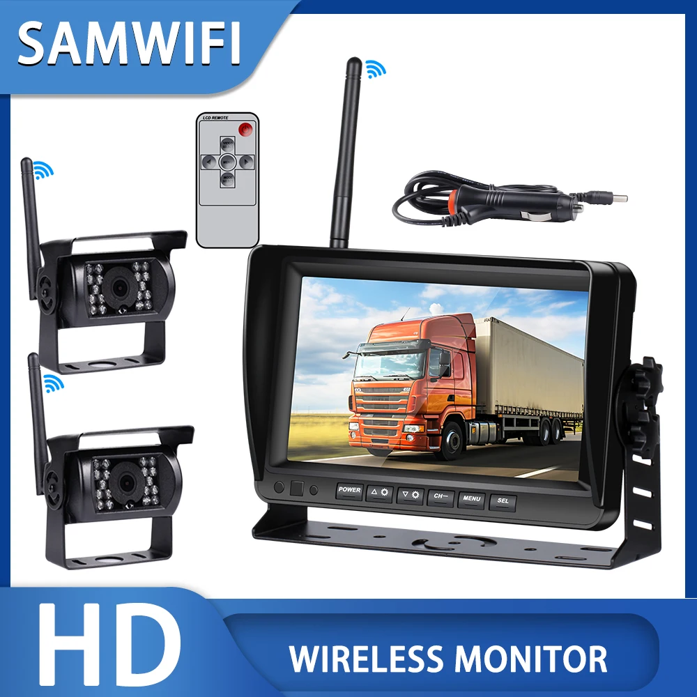 7-дюймовый беспроводной монитор для автомобиля экран грузовика CMOS ИК ночное