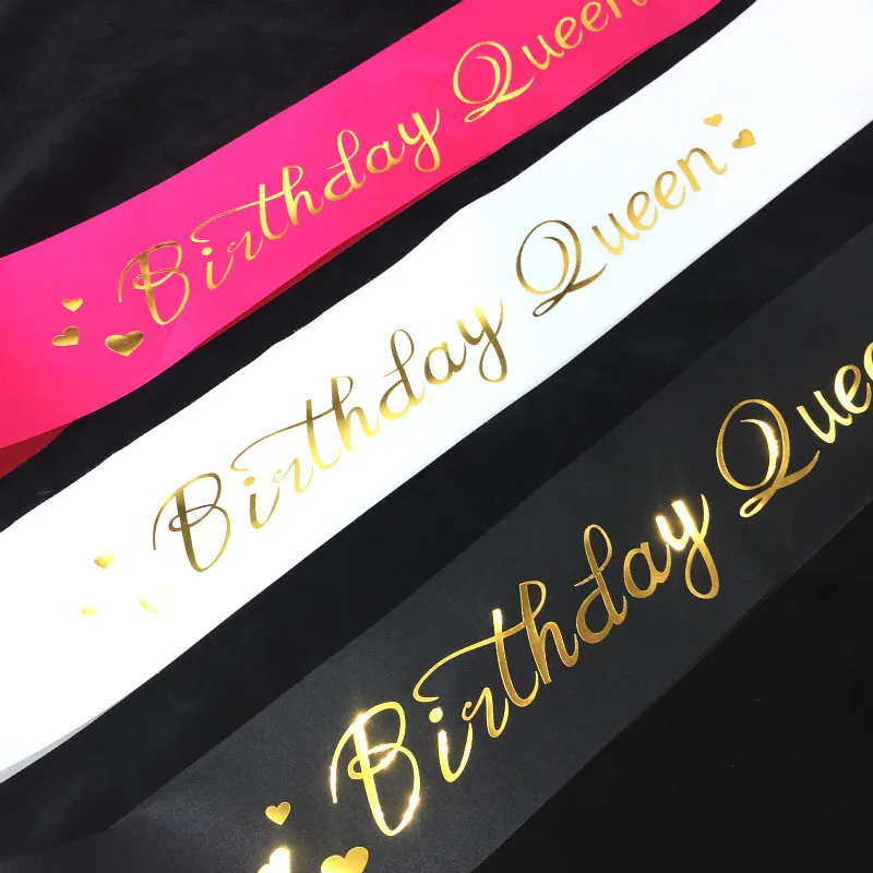 

happy birthday decoration Birthday QUEEN Glitter Satin Sash Mermaid Birthday Girl Ribbons Shoulder Girdle Party Supplies