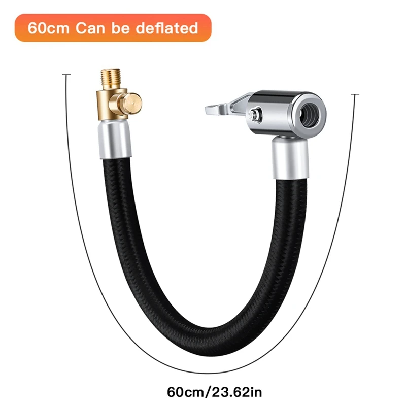 

Car Tire Inflator Hose Inflatable Air Pump Extension Tube Adapter Twist Tyre Connection Locking Air Chuck