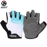 summer breathable lycra half finger gloves anti slip silicone shockproof racing road riding mountain cycling fingerless mittens