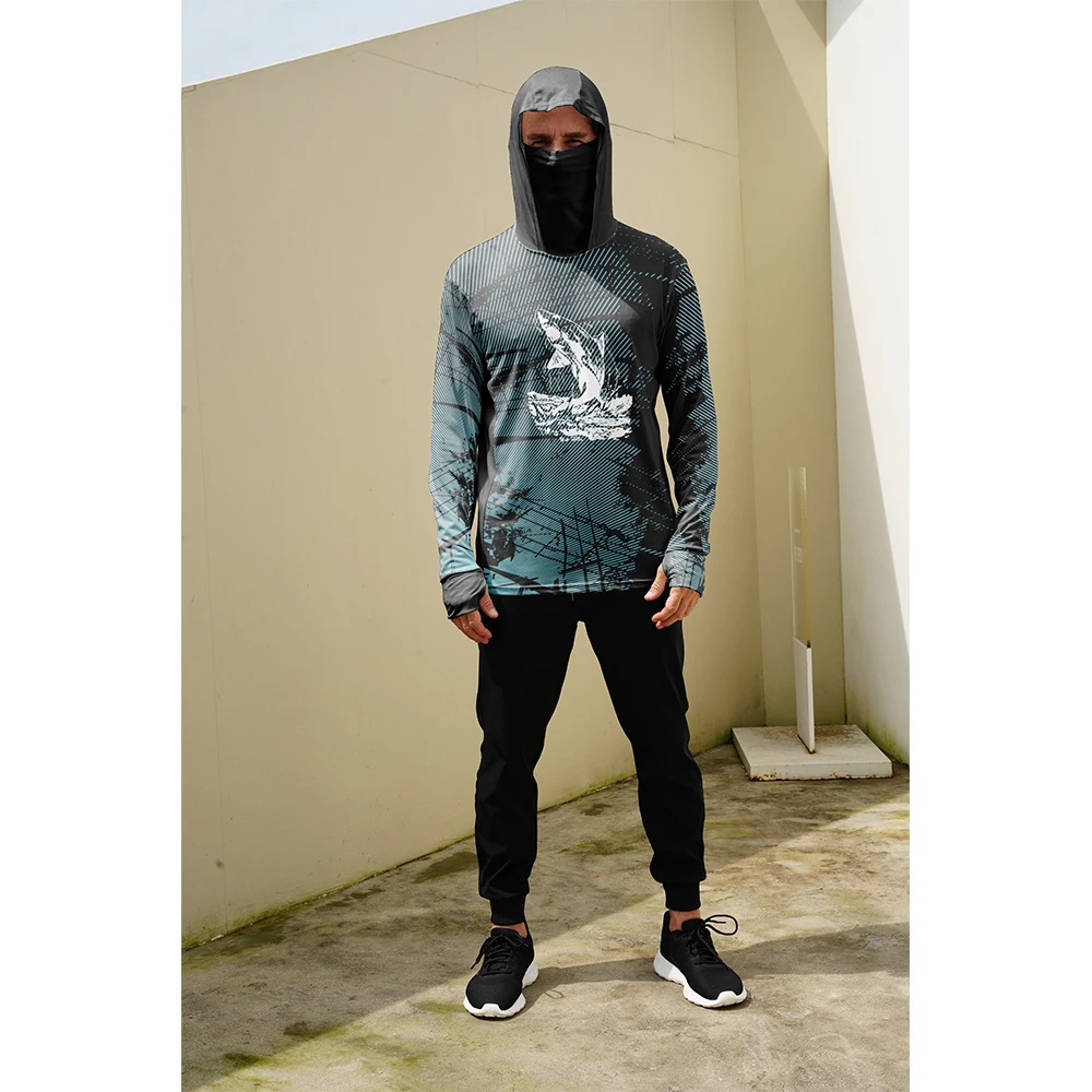 Мужская свитшот с длинным рукавом и защитой от УФ-лучей