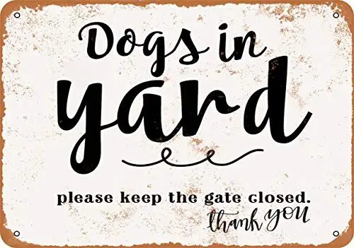 

Металлический знак-собаки во дворе, Держите ворота закрытыми-винтажный вид