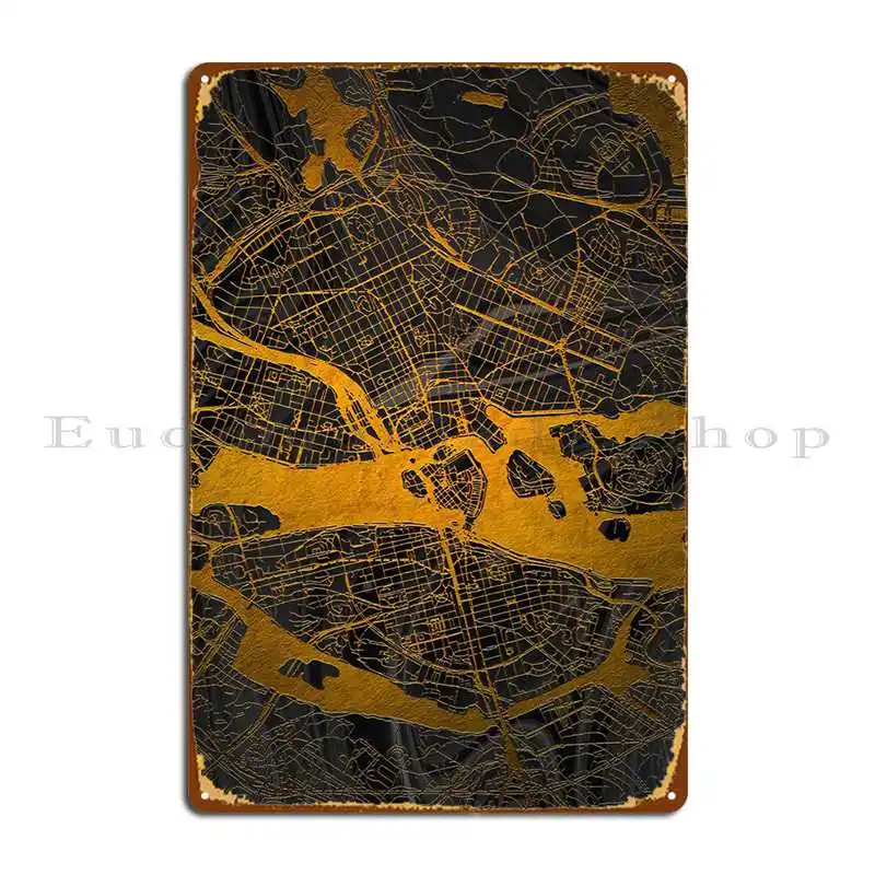 

Металлический плакат в стиле шведского Стокгольма, дизайнерское украшение для гаража, индивидуальная печать, фотоплакат