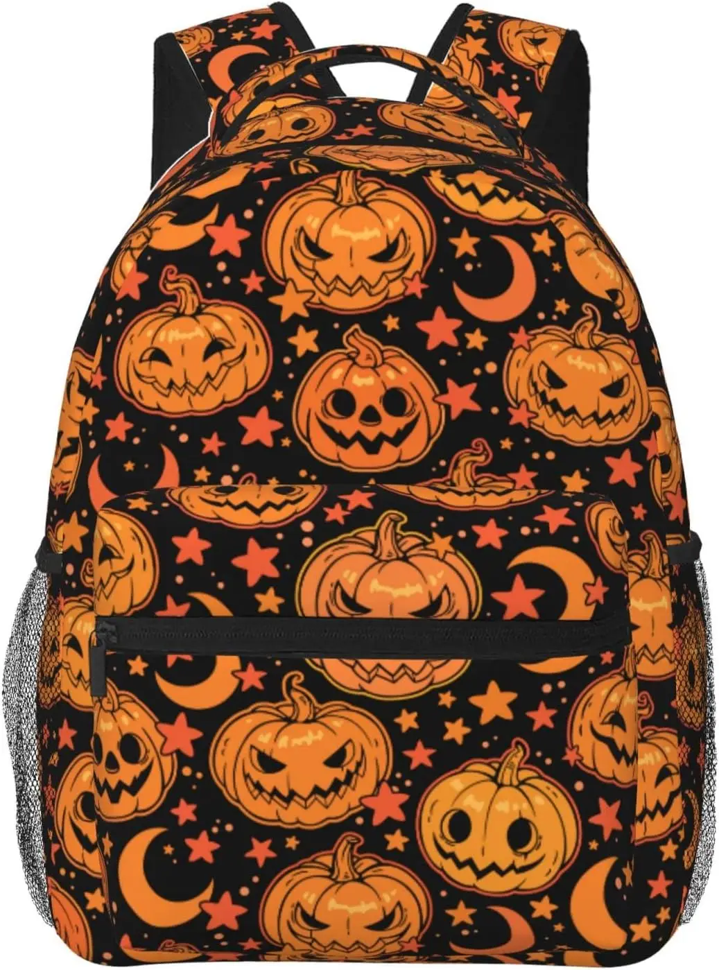 

Halloween Pumpkin Moon Stars Lightweight Laptop Backpack for Women Men College Bookbag Casual Daypack Travel Bag