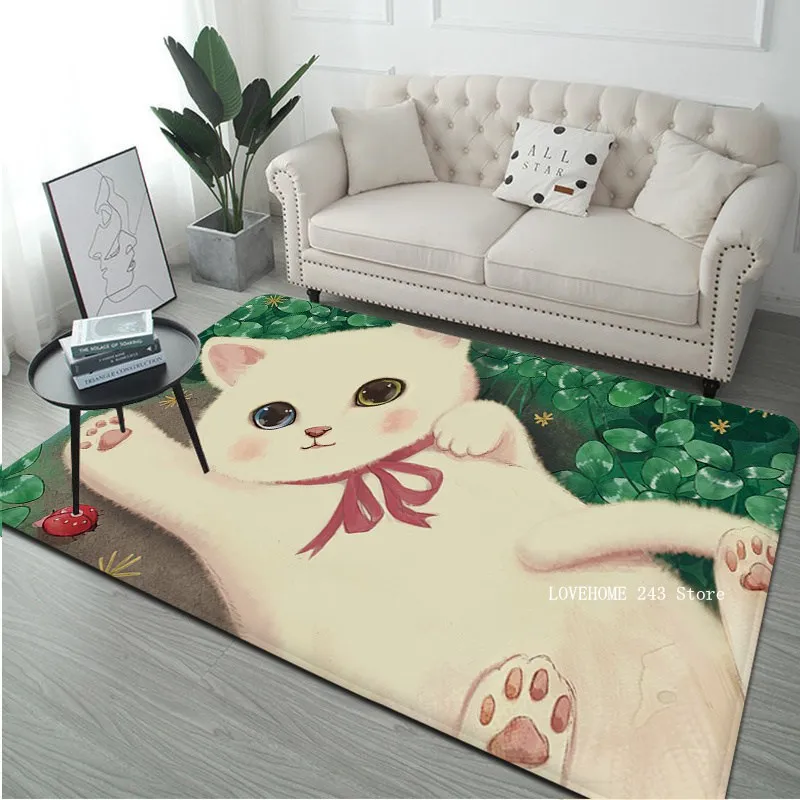 

Cartoon Animal Cat Printed Door Mat Rectangle Anti-slip Home Soft Badmat Front Door Indoor Outdoor Mat Toilet Rug
