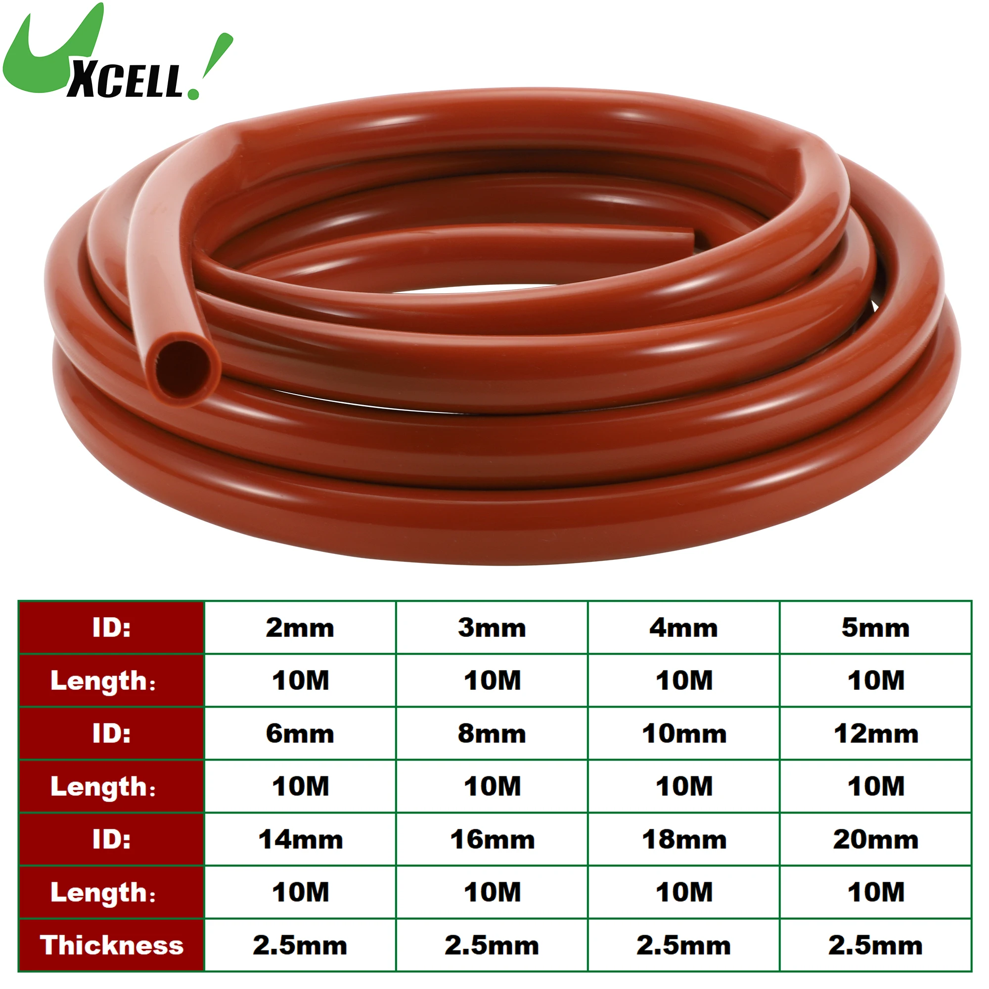 UXCELL 10 м длинный силиконовый шланг для вакуумного шланга 2/3/4/5/6/8/10/12/14/16/18/20 мм ID