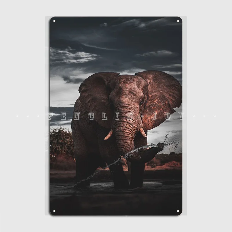 

Металлический плакат с изображением слона, клувечерние, клуба, бара, проектирование стен, Декор, жестяной плакат
