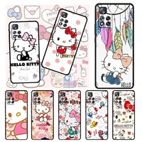 hello kitty cute cat for xiaomi redmi note 11 10 pro max 11t 10s 9 9s 8 7 tpu soft silicone gel black phone case fundas cover