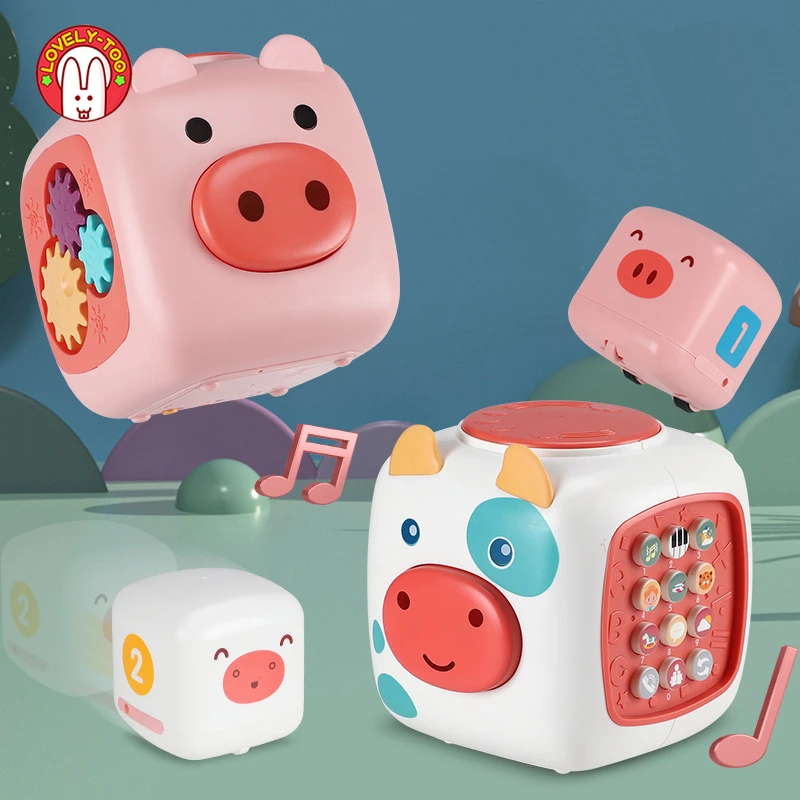 

Детские музыкальные игрушки, обучающая машина для кубиков, Музыкальная шкатулка с животными, автомобиль для малышей, Сортировочная игра, барабанная игрушка для младенцев, мамы, детей