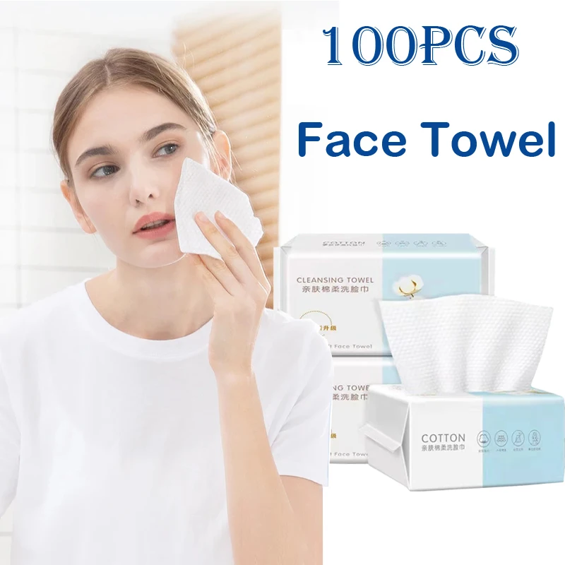 

100 PCS Disposable Face Towel For Kitchen Quality Cleansing Nonwoven Towel Pearl Pattern Wet and Dry Beauty Makeup Remover Towel