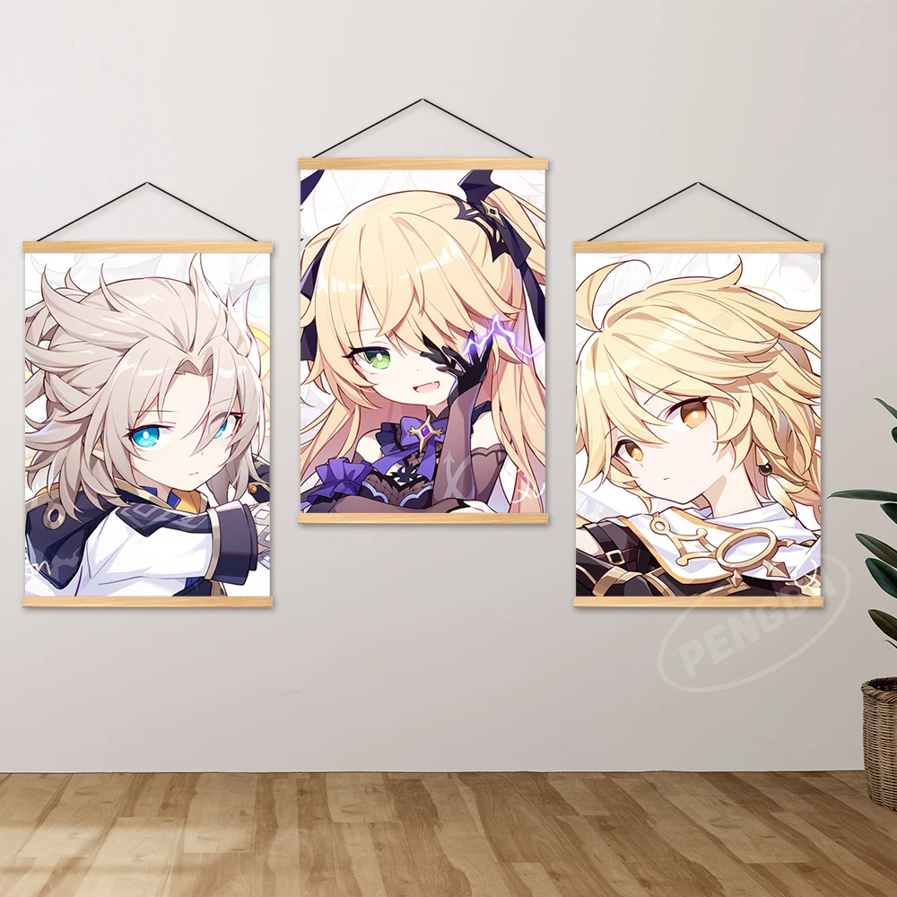 

Wall Art Kamisato Ayaka Canvas Pictures Genshin Impact Painting Print Sangonomiya Kokomi Poster Noelle Hanging Wooden Home Decor