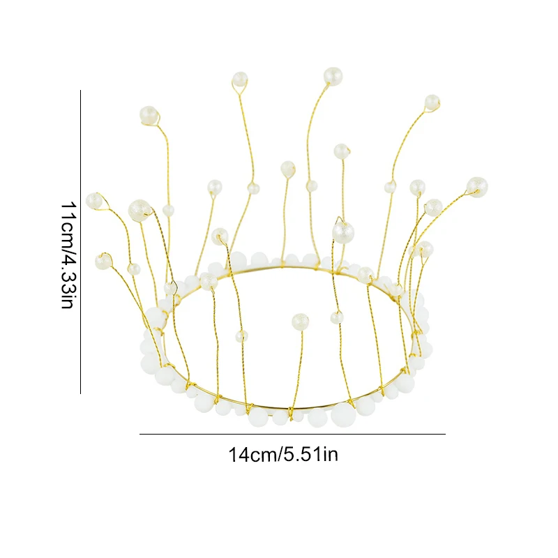 

Золотая И Серебряная Коронационная Тиара, Топпер Для Торта, Украшение Для Балетной Обуви, Жемчужная Корона, Подарок Для Свадьбы