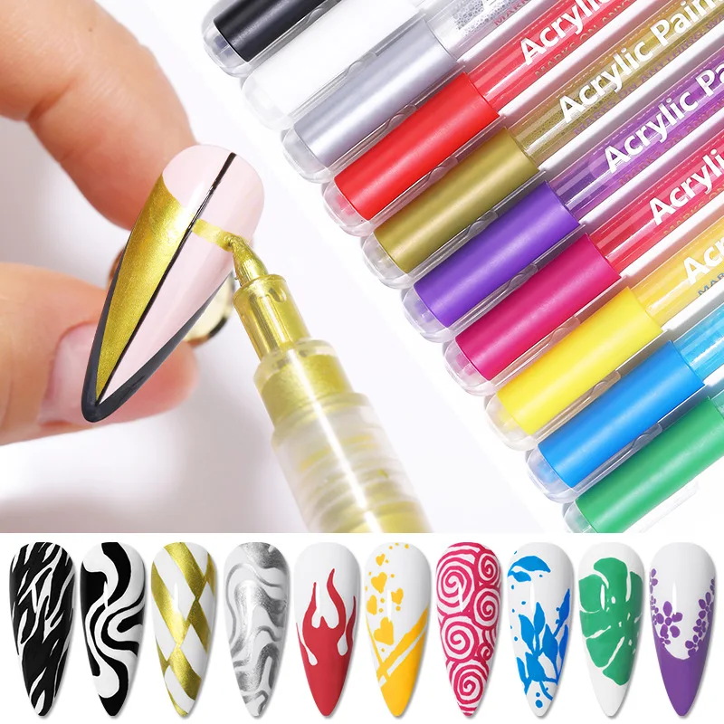 

1 Pc Nail Art Graffiti Pen Color UV Gel Polish Design Dot Painting Drawing Pen Liner Brush Nail DIY Tools Waterproof New