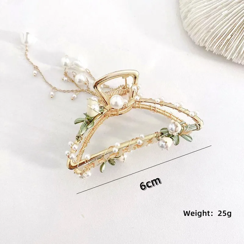 Новинка Женская Изысканная заколка с супер-волшебным жемчугом из сплава