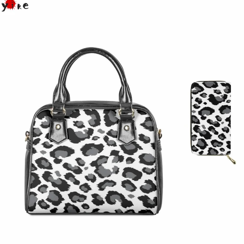 

Yikeluo Luxury Pu Leather Women Handbags Gothic Beauty Maltese Dog Printing Handbag And Purse Set Female Clutch Wallet Totes