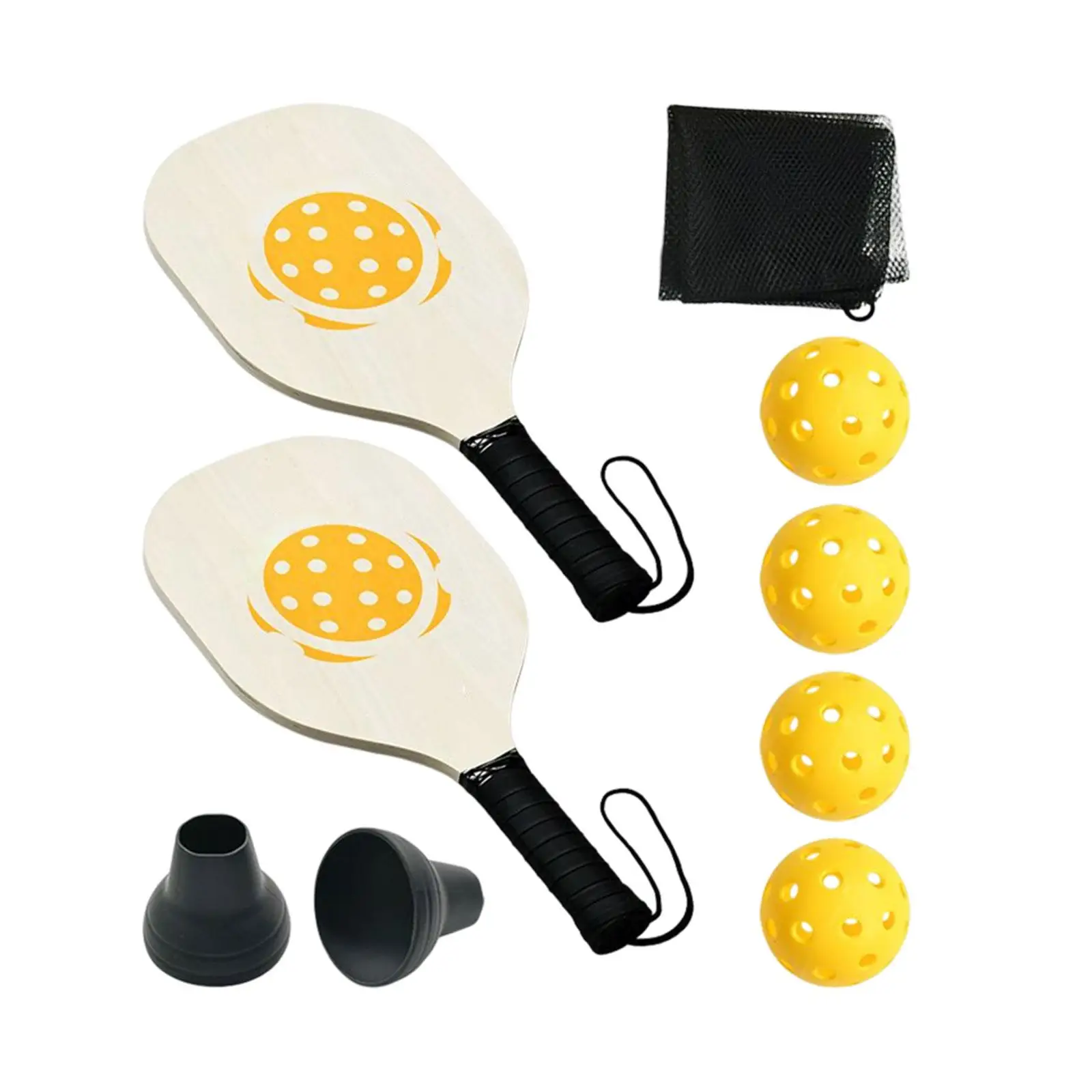 

Pickleball Paddles Set of 2 and Portable Storage Bag Wood Rackets Lightweight
