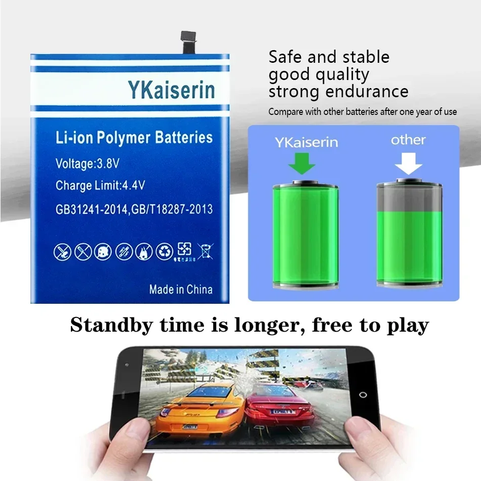 Аккумулятор YKaiserin для OUKITEL C17 Pro 4800 мАч длительное время ожидания высокая емкость