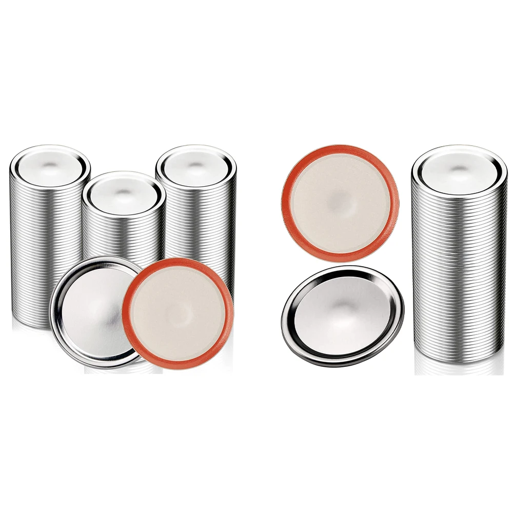 

Mouth Canning Lids For Mason Jars Split-Type Jar Lids Leak Proof And Secure Canning Caps With Silicone Seals