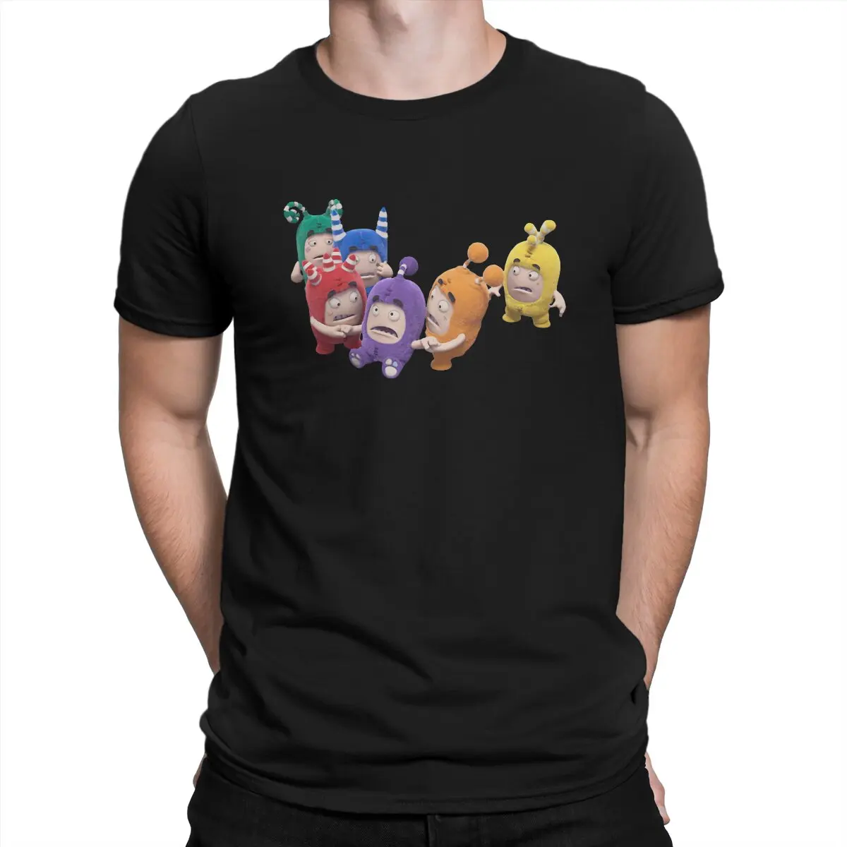 

Men's Funny Family T Shirts Oddbods Amusing Reasonless Seven Different Lovable Characters Pure Cotton Short Sleeve O Neck Tees