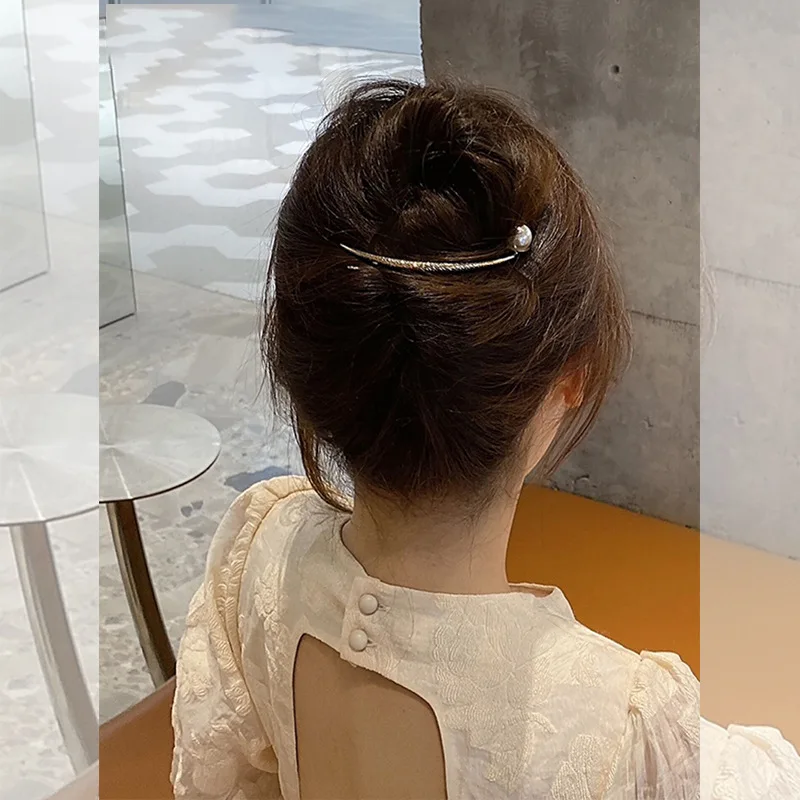 Заколки для волос геометрической формы в стиле ретро с золотым и серебряным