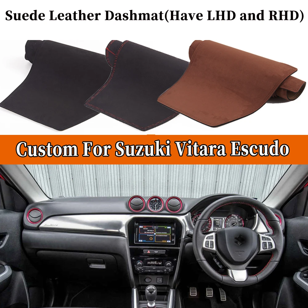 

Accessories Car-styling Suede Leather Dashmat Dashboard Cover Dash Mat Carpet For Suzuki Vitara Escudo 2015 2016 2017 2018 2020