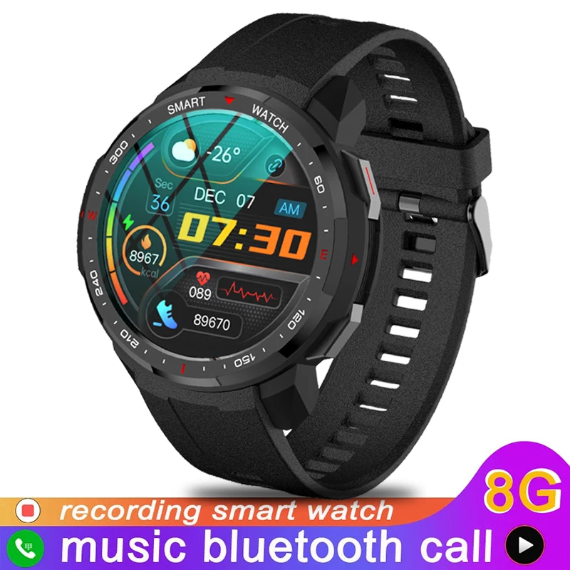 

For Samsung Xiaomi Huawei Bluetooth Call Smart Watch Men 8G ROM Recording TWS Local Music Smartwatch Compass Sport Fitness Clock