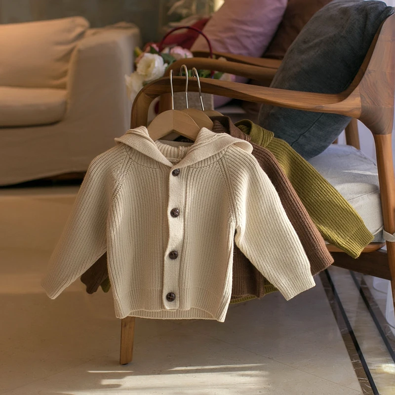 

Baby Girls Sweater Clothes 2023 Autumn Winter Children Clothing Solid Knitting Cardigans for Girl Kids Sweaters Coats