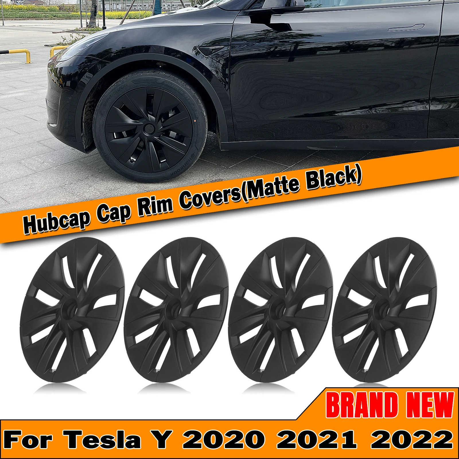 

4pcs/set 19'' Hubcaps Wheel Hub Cap Cover For Tesla Model Y 2020 2021 2022 2023 4 Door Matte/Glossy Black Tire Tyre Rim LR-09773
