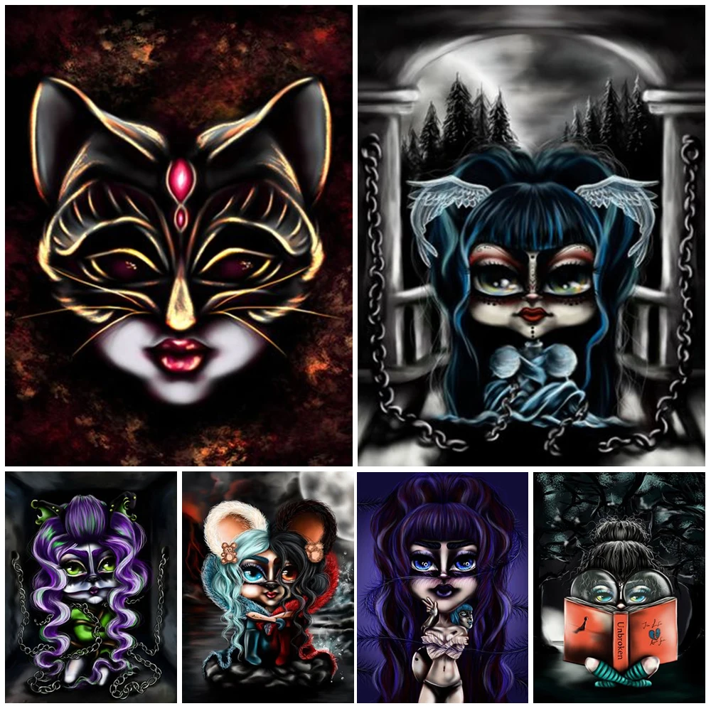 

Медитирующая луна, детская маска, ангел, биполярный медведь, Постер в скандинавском стиле, настенные картины для гостиной, настенная Картин...