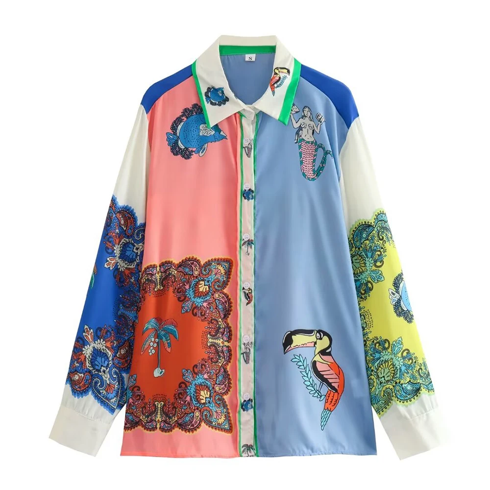 Повседневный летний комплект брюк с цветочным принтом PB ZA женские свободные