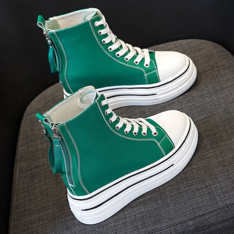 

Women's Ankle Boots Chunky Short Shoes for Woman with Laces Wedges Platform Booties Lace-up Footwear High Quality Free Shipping