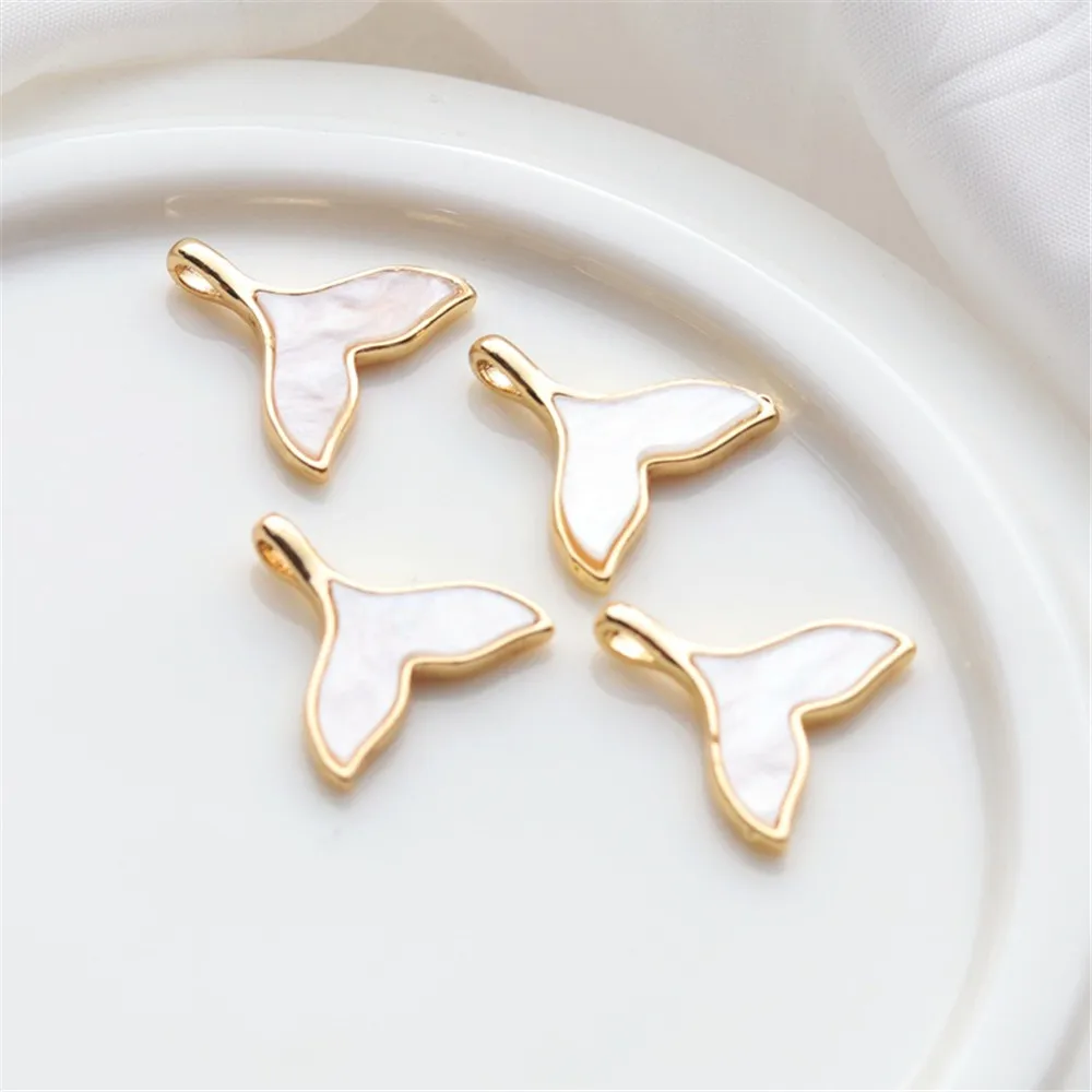 Наклейка золотого цвета 14 карат кулон рыбий хвост браслет сделай сам ожерелье