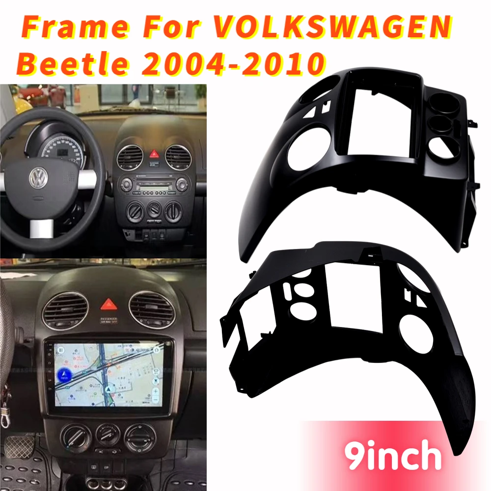 BYNCG 2 Din 9 Inch Car Android Dvd Gps ABS Plastic Frame Mount For VOLKSWAGEN Beetle 2004-2010 Screen Dask Kit Fascia