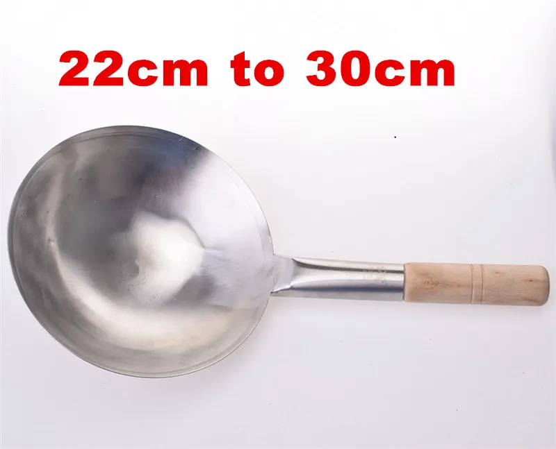 

Wooden Handle Pure Iron Pan Stainless Steel No Coating Non-stick Wok Hand Forging Iron Pan Chinese Style Iron Pot Gas Cooker